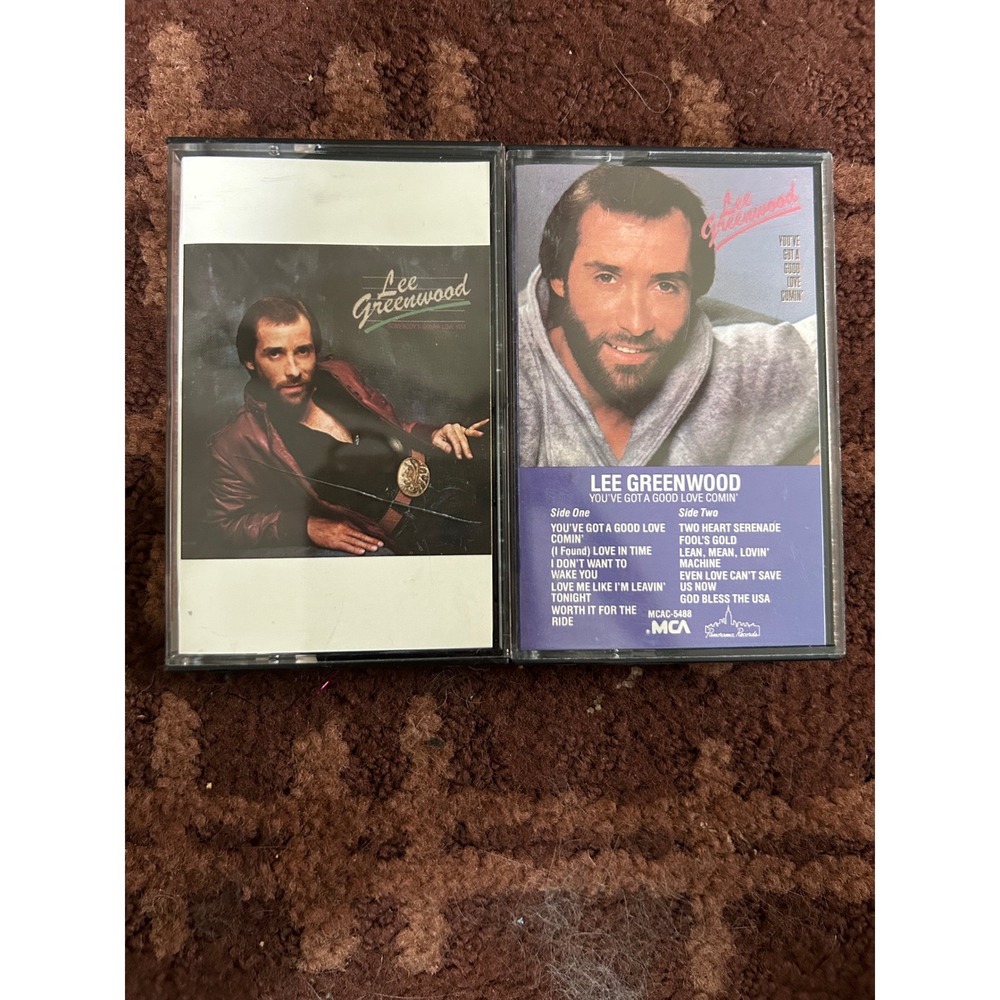 Lee Greenwood Cassette Tape Lot‎ 2 Somebody's Gonna Love You God Bless The USA